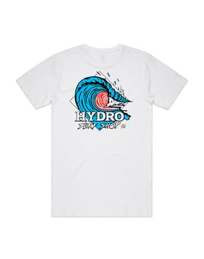 Hydro - Dunedin Barrel Tee - White-tees-HYDRO SURF