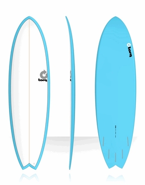 Torq 6'6" Mod Fish Surfboard Blue and White-fun-HYDRO SURF