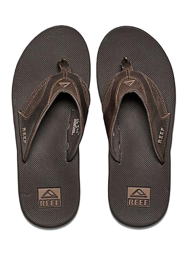 Reef Leather Fanning Pro Jandels - Dark Brown Leather