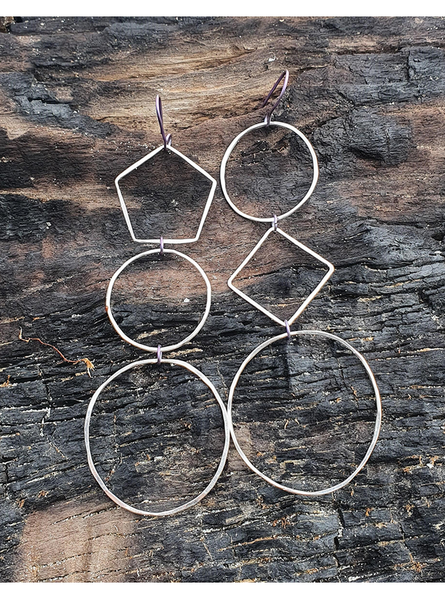 Sterling Silver and Niobium hoop Earings