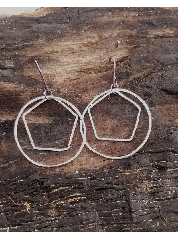 Sterling Silver & Niobium Hoop Earrings