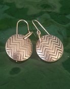 Herringbone Brass Earrings 