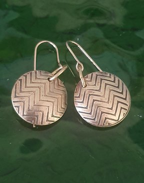 Herringbone Brass Earrings -jewellery-HYDRO SURF