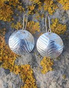 Silver & Copper Earrings - Fern Leaf Pattern