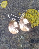 Silver & Copper Earrings - Fern Leaf Patterned