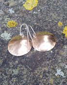 Silver & Copper Earrings - Fern Leaf Pattern