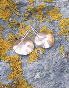 Silver & Copper Earrings - Fern  Leaf patterned