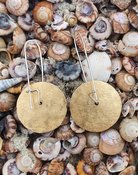 Textured Brass Earrings on Sterling Silver Earwire