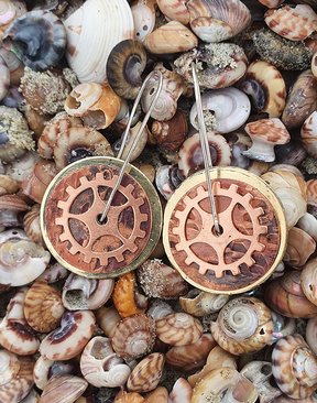 Brass & Copper Earrings with Sterling Silver Earwires-jewellery-HYDRO SURF