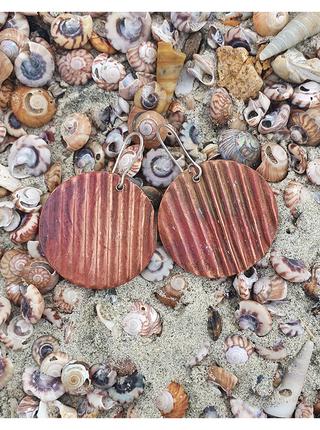 Textured Copper Earrings