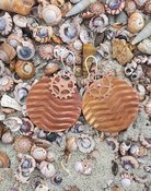 Wave Patterned Copper Earrings