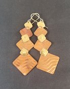 Copper and Brass Earrings, Gold Filled Hooks