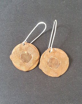 Copper Earrings with Silver Hooks-accessories-HYDRO SURF