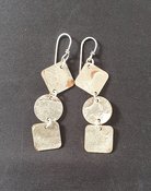 Silver and Copper Earrings with Silver Ear Wires