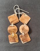 Silver and Copper Earrings with Silver Ear Wires