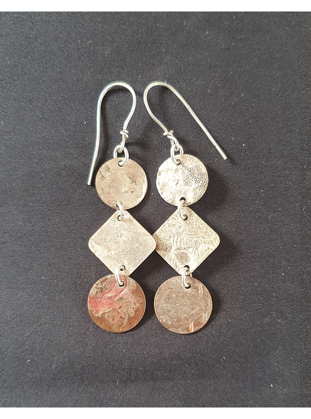 Silver and Copper Earrings