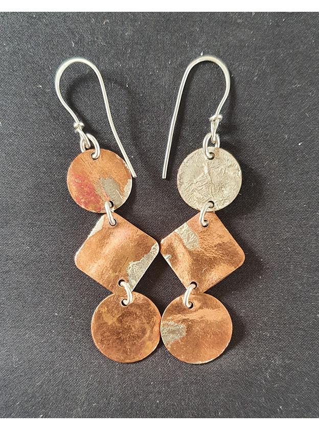 Silver and Copper Earrings Handmade Jewellery HYDRO Surf Shop
