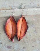Copper Leaf Earrings with Silver Ear Wires