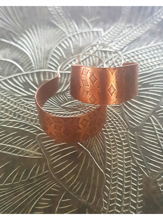Copper Hoop Earring with Silver Hooks