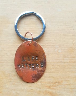 Handmade copper oval keyring Fundraiser Life Matters Suicide Prevention Trust-keyrings-HYDRO SURF