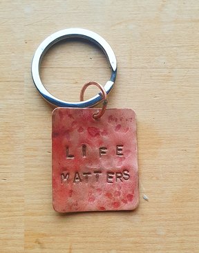 Handmade copper tag keyring Fundraiser Life Matters Suicide Prevention Trust-keyrings-HYDRO SURF