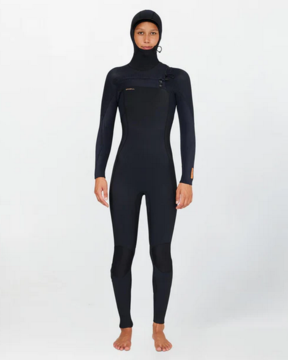O'Neill Women's Hyperfreak 5.5x4.5mm Hooded Wetsuit Chest Zip Steamer-wetsuits-HYDRO SURF