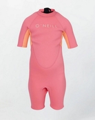 O'Neill Girls Toddler Reactor Back Zip Short Sleeve Spring Suit 2mm