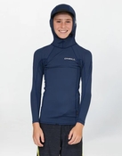 Oneill Boy's TRVLR Long Sleeve Hooded Rash Vest - Slate