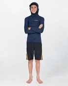 Oneill Boy's TRVLR Long Sleeve Hooded Rash Vest - Slate